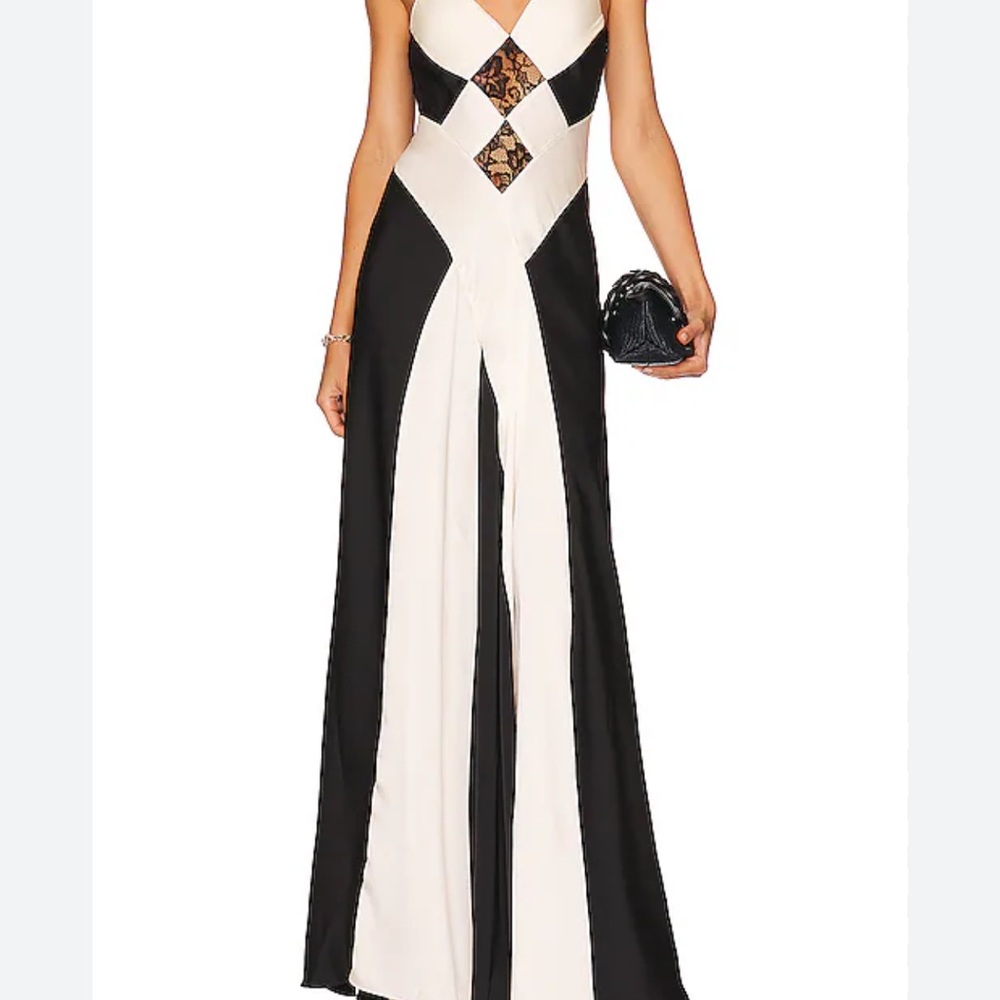 Luxy Dress in Ivory & Black Combo
RONNY KOBO